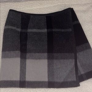 Karen Millen Black and Gray Plaid Mini Skirt
